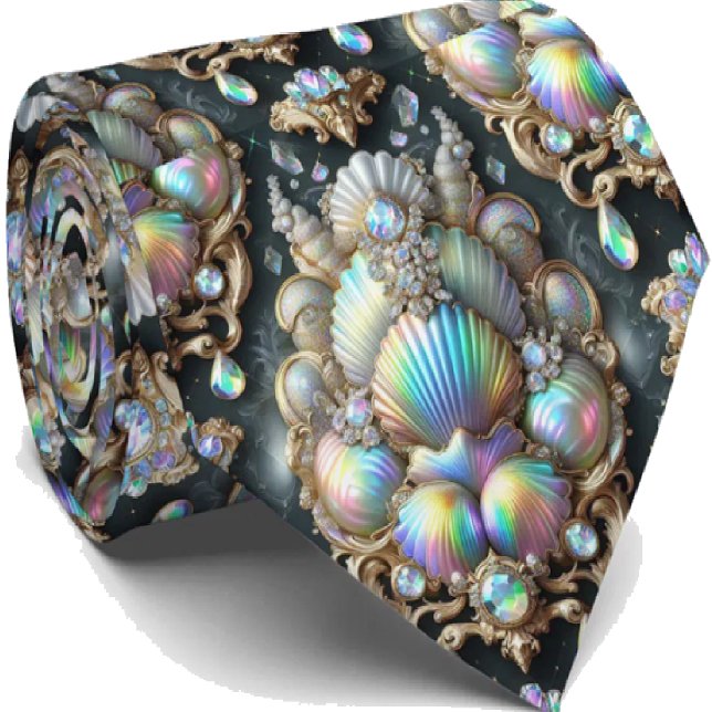 Strandälskares halsduk | Opal Diamant Snäckmönster Slips (Skapare uppladdad)
