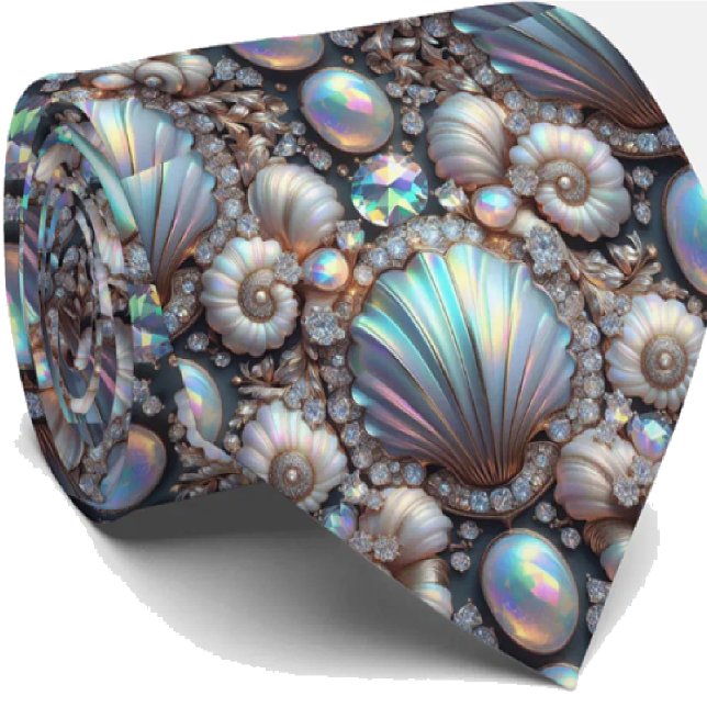 Strandälskares halsduk | Opal Diamant Snäckmönster Slips (Skapare uppladdad)