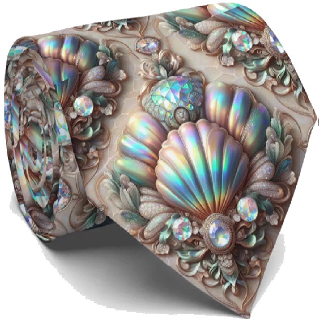Strandälskares halsduk | Opal Diamant Snäckmönster Slips (Skapare uppladdad)