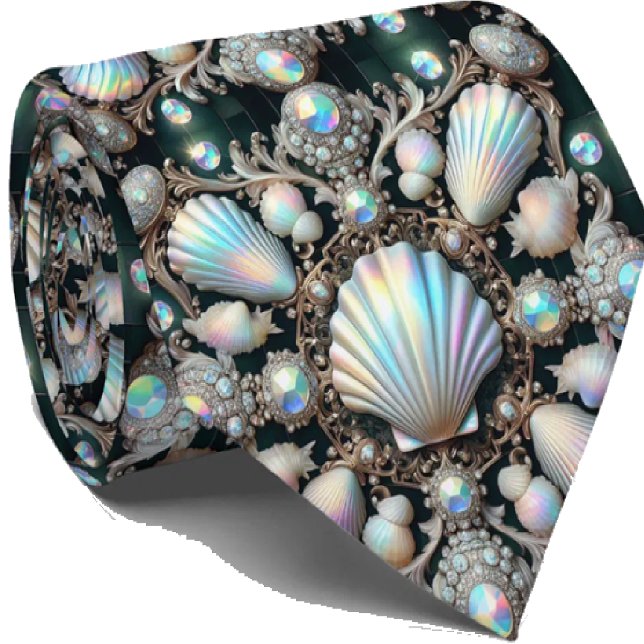 Strandälskares halsduk | Opal Diamant Snäckmönster Slips (Skapare uppladdad)