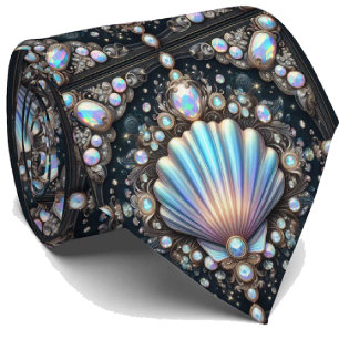 Strandälskares halsduk Opal Diamant Snäckmönster Slips