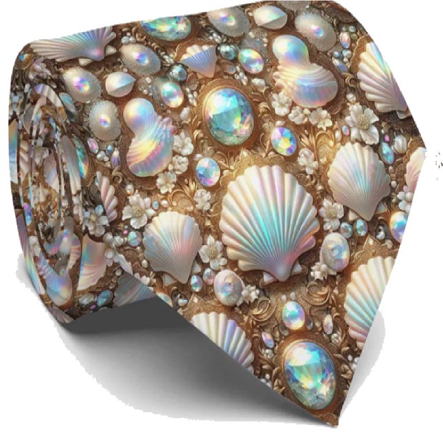 Strandälskares halsduk | Opal Diamant Snäckmönster Slips (Skapare uppladdad)