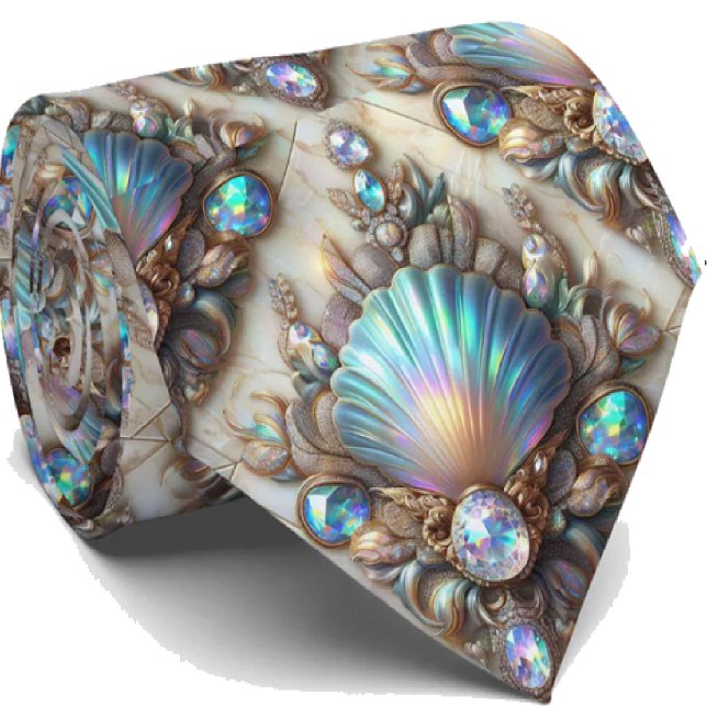 Strandälskares halsduk | Opal Diamant Snäckmönster Slips (Skapare uppladdad)