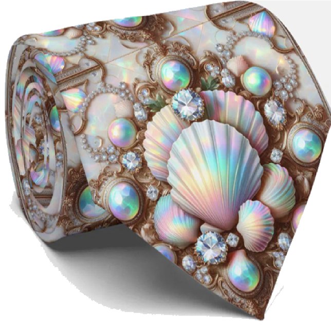 Strandälskares halsduk | Opal Diamant Snäckmönster Slips (Skapare uppladdad)