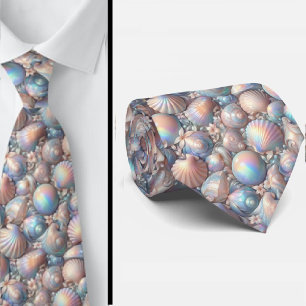 Strandälskares halsduk Opal Iridescerande snäcks Slips