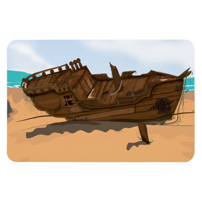Strandat Skeppsbrott Magnet (Horisontell)