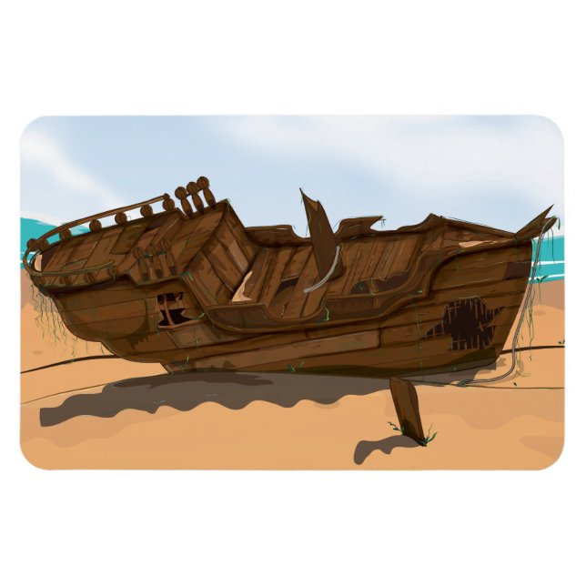 Strandat Skeppsbrott Magnet (Horisontell)