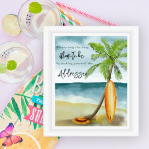 Strandbaby shower - blivande mamma mottagare poster