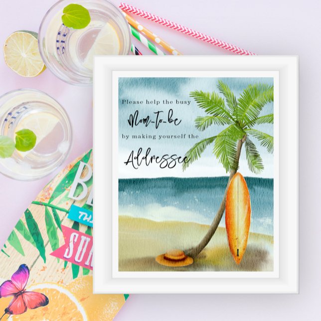 Strandbaby shower - blivande mamma mottagare poster (Skapare uppladdad)