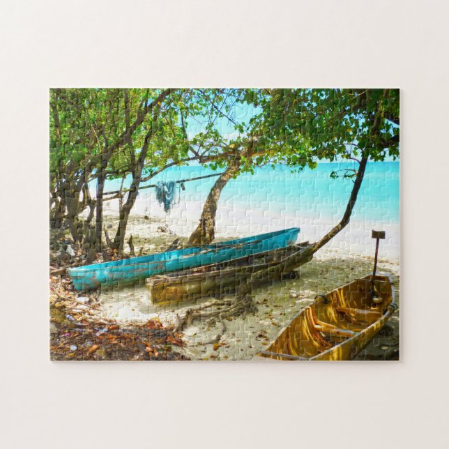 Strandbåtar Jamaica. Pussel (Horisontell)