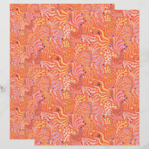 Strandboho havsgräs orange scrapbookpapper