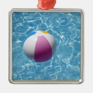 Strandboll i simbassäng julgransprydnad metall