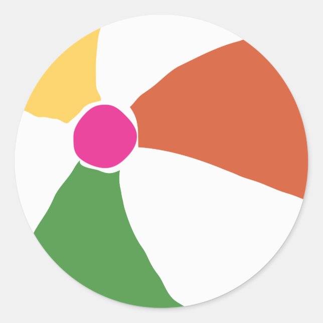 Strandbollklistermärke Runt Klistermärke (Framsida)