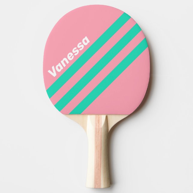 Strandbrisen Nostalgisk Vinklad Randig med Namn Pingisracket (Framsidan)