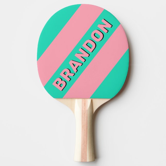 Strandbrisen Nostalgiska Kraftiga Ränder med Namn Pingisracket (Framsidan)
