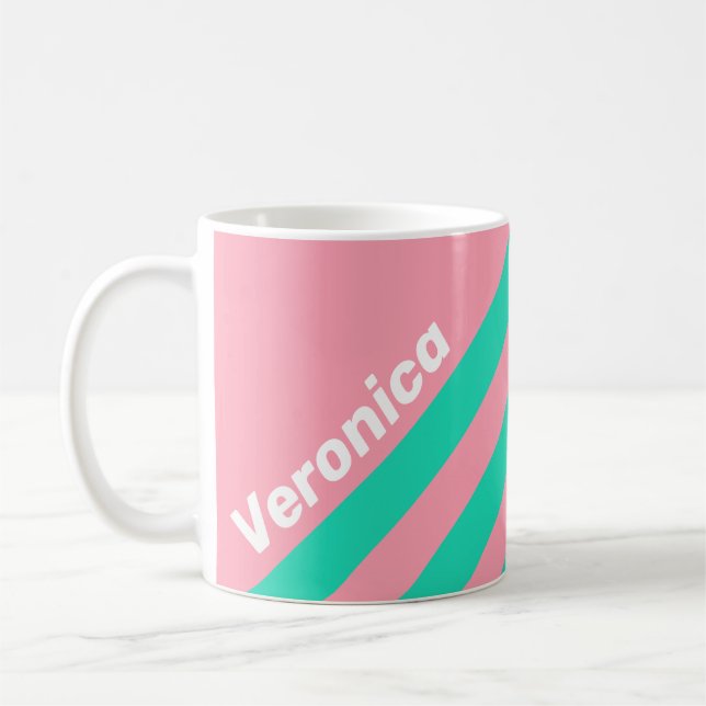 Strandbrisen Nostalgiska Ränder med Namn Kaffemugg (Vänster)