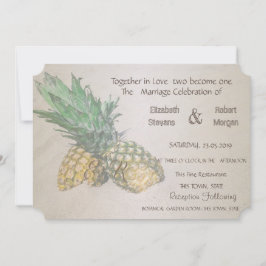 Strandbröllop Ananas Inbjudan