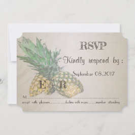 Strandbröllop Ananas RSVP Inbjudningar