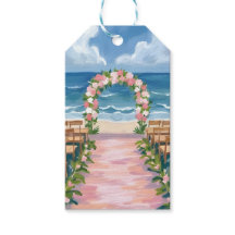 Strandbröllop Gang Floral Akvarell