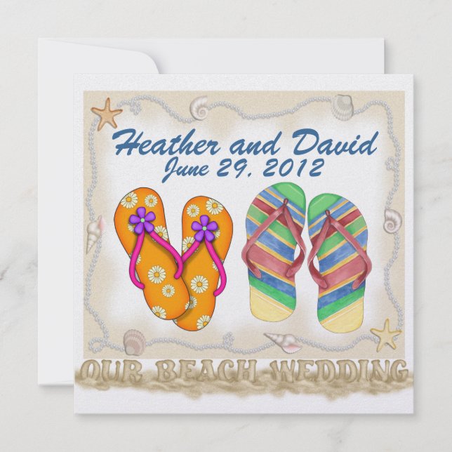 Strandbröllop Inbjudningar (Framsida)