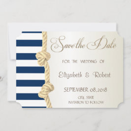 Strandbröllop, Marin Rep, Ränder Save The Date Spara Datumet