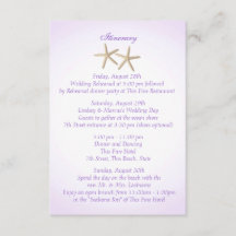 Strandbröllop med lila Hydrangea - Bröllopsprogram