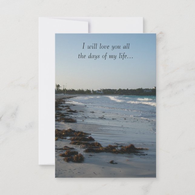 Strandbröllop på solnedgången inbjudningar (Framsida)