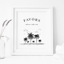 Strandbröllop Palmträd Förmånsskylt Poster