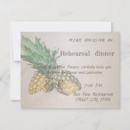 Strandbröllop Pineapple   Övningsmiddag Inbjudningar