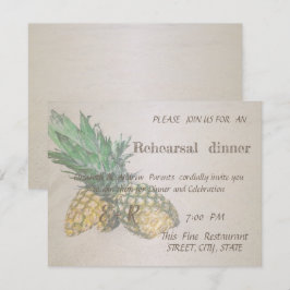 Strandbröllop Pineapple Övningsmiddag Inbjudningar