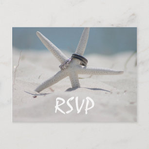 Strandbröllop RSVP med foto Inbjudan Vykort