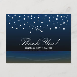 Strandbröllop under stjärnorna - tackkort vykort