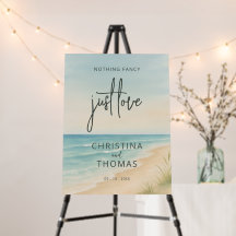 Strandbröllop Välkomstskylt för Elopement