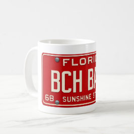 Strandbrud 1969 | Retro röd Florida registreringss Kaffemugg