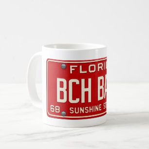 Strandbrud 1969   Retro röd Florida registreringss Kaffemugg