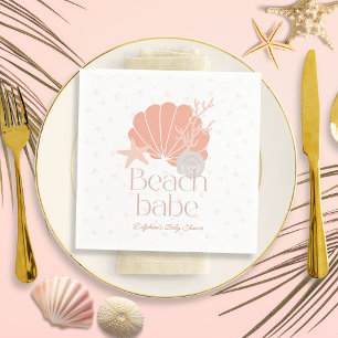 Strandbrud Snigelskal Rosa Flick Baby Shower Pappersservett