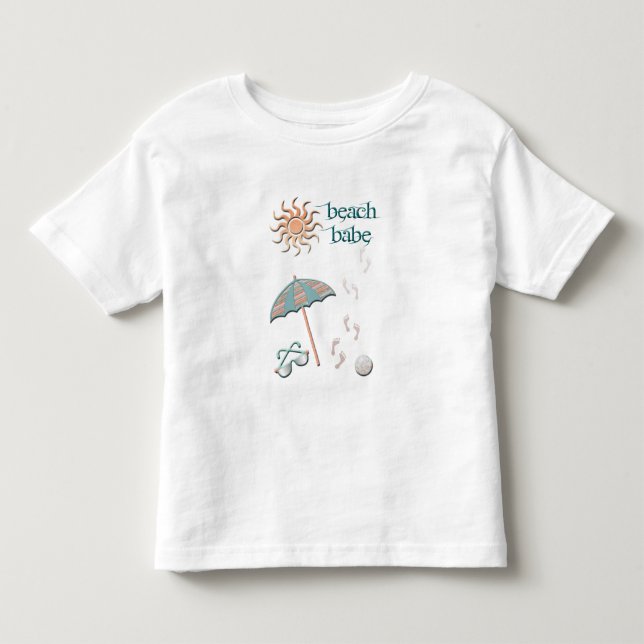 Strandbrud-Umbrella, Boll, Fotspår i Sanden T Shirt (Framsida)