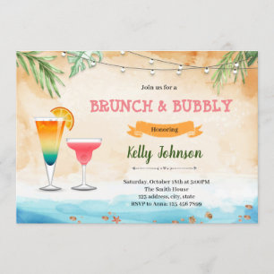 Strandbrunch bubblig inbjudan