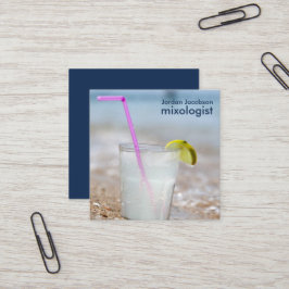 Strandcoctailvisitkortar Fyrkantigt Visitkort