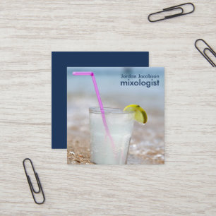 Strandcoctailvisitkortar Fyrkantigt Visitkort