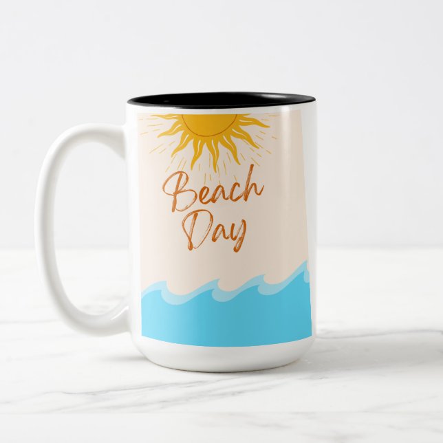 Stranddag kaffemugg | Sommarsolmugg | Havsvåg (Vänster)