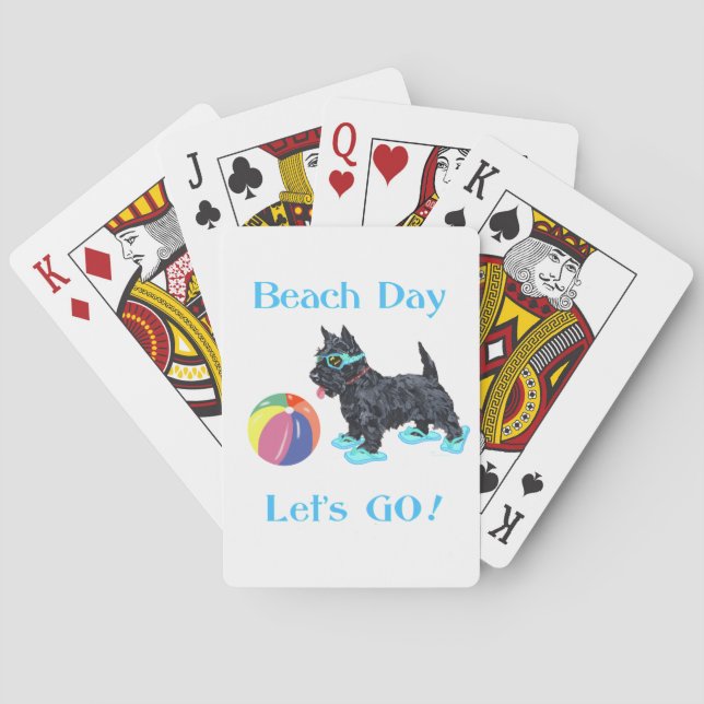 Stranddag Scottie Hund Casinokort (Baksidan)
