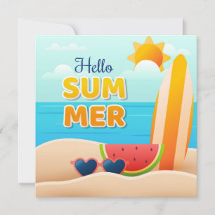 Stranddagar Hej sommar hälsningskort