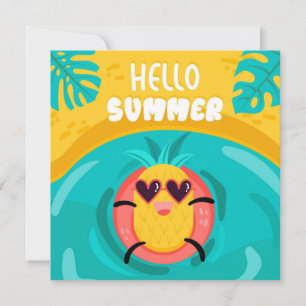 Stranddagar Hej sommar Pineapple Julkort