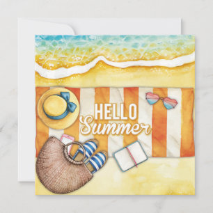 Stranddagar Hej sommarhälsningskort