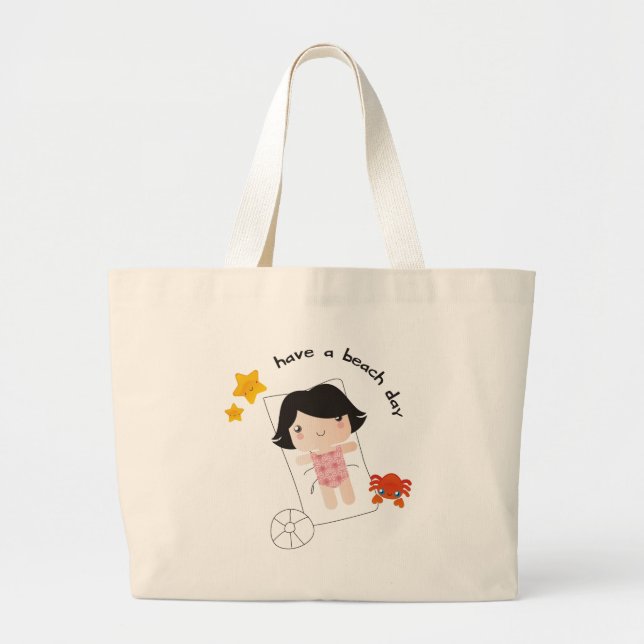 Stranddagklassikern hänger lös jumbo tygkasse (Framsidan)