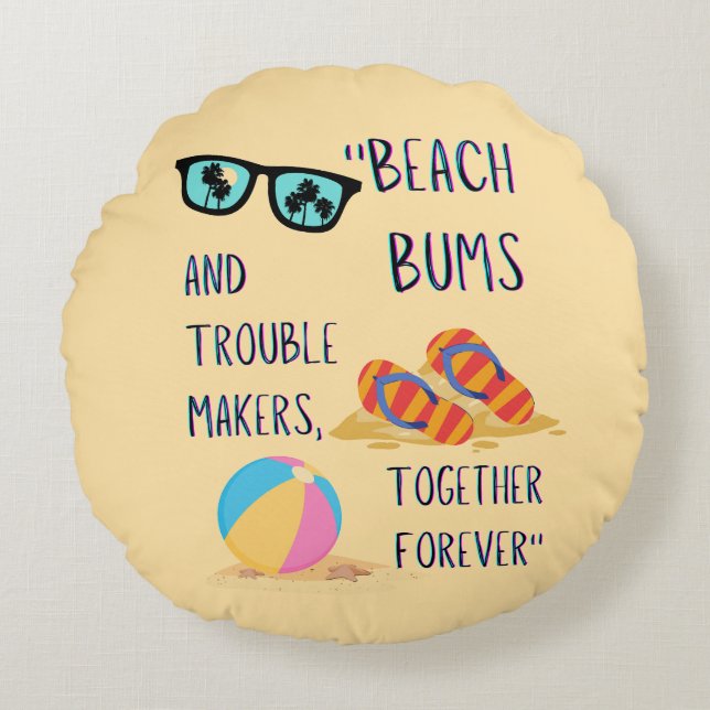 stranddagsfaktura rund kudde (Framsidan)