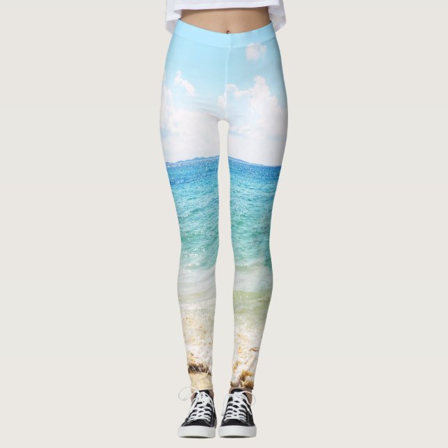 Stranddamasker Leggings (Framsida)