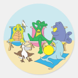 Stranddjur Runt Klistermärke