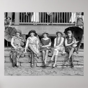Stranddräkttävling, 1921. Vintagefoto Poster